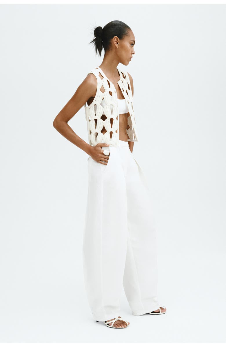 H&M Crochet-look vest, Alternate, color, Cream