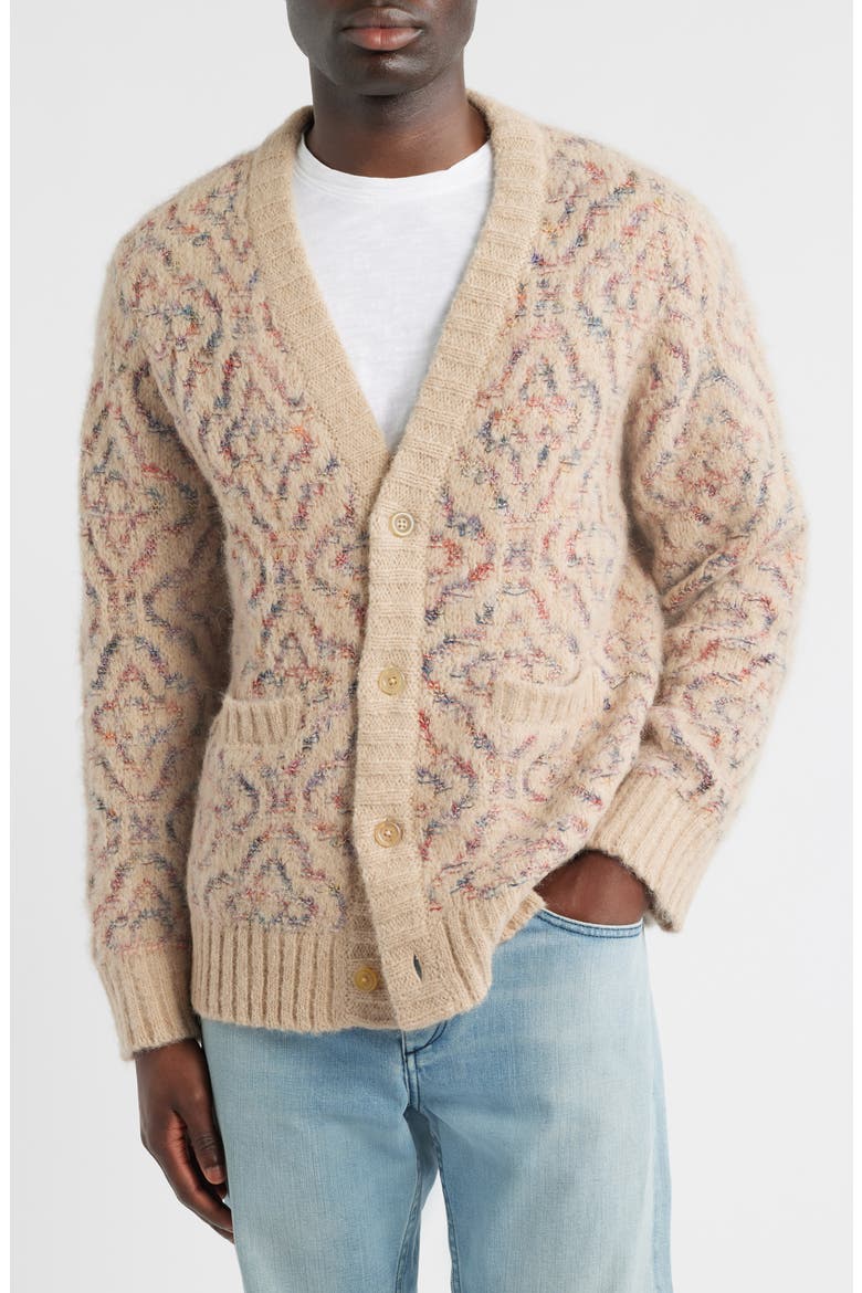 Somatic Alpaca & Cotton Blend Cardigan, Alternate, color, NATURAL
