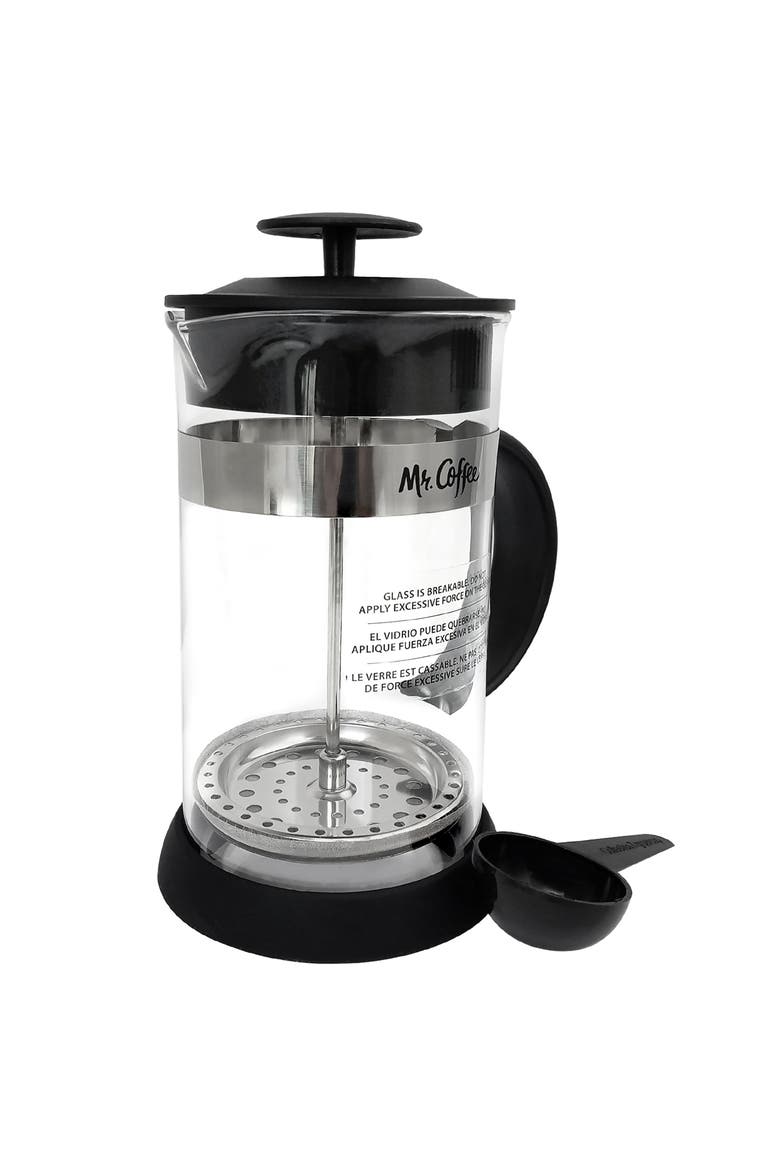Cafe Oasis 32 Ounce Quart Glass Body French Press Coffee Maker, Main, color, Black