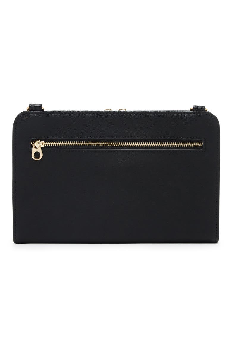 Faux Leather RFID Travel Wallet, Alternate, color, BLACK