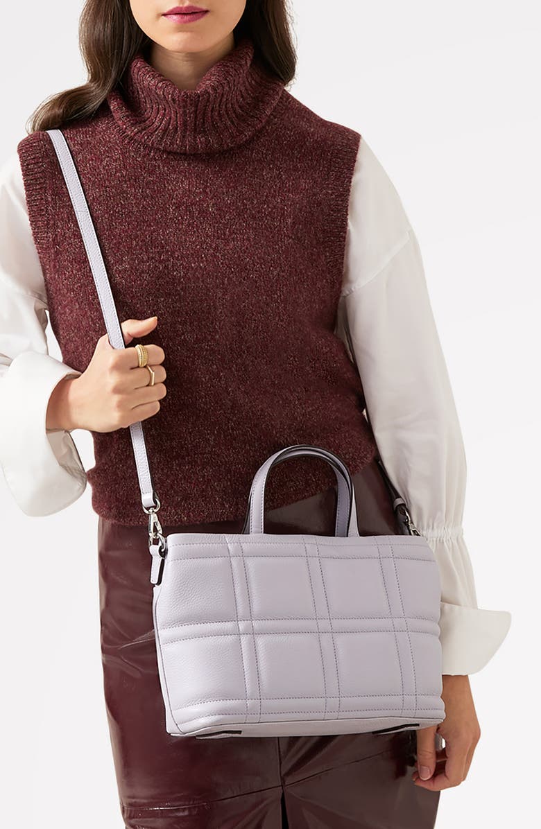 Radley Sunny Dene Small Zip Quilted Leather Satchel, Alternate, color, Thistle