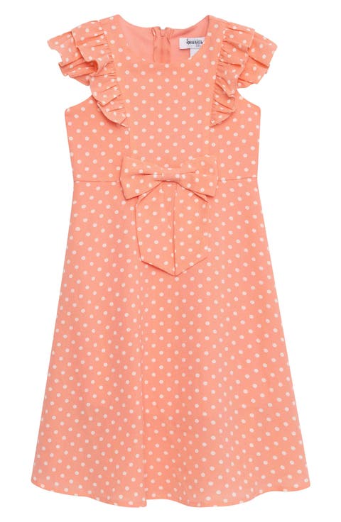 Kids' Flutter Sleeve Polka Dot Dress (Little Kid)