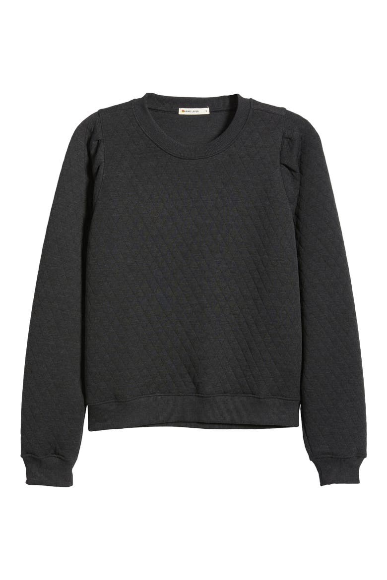 Corbet Quilted Sweatshirt, Alternate, color, CHARCOAL