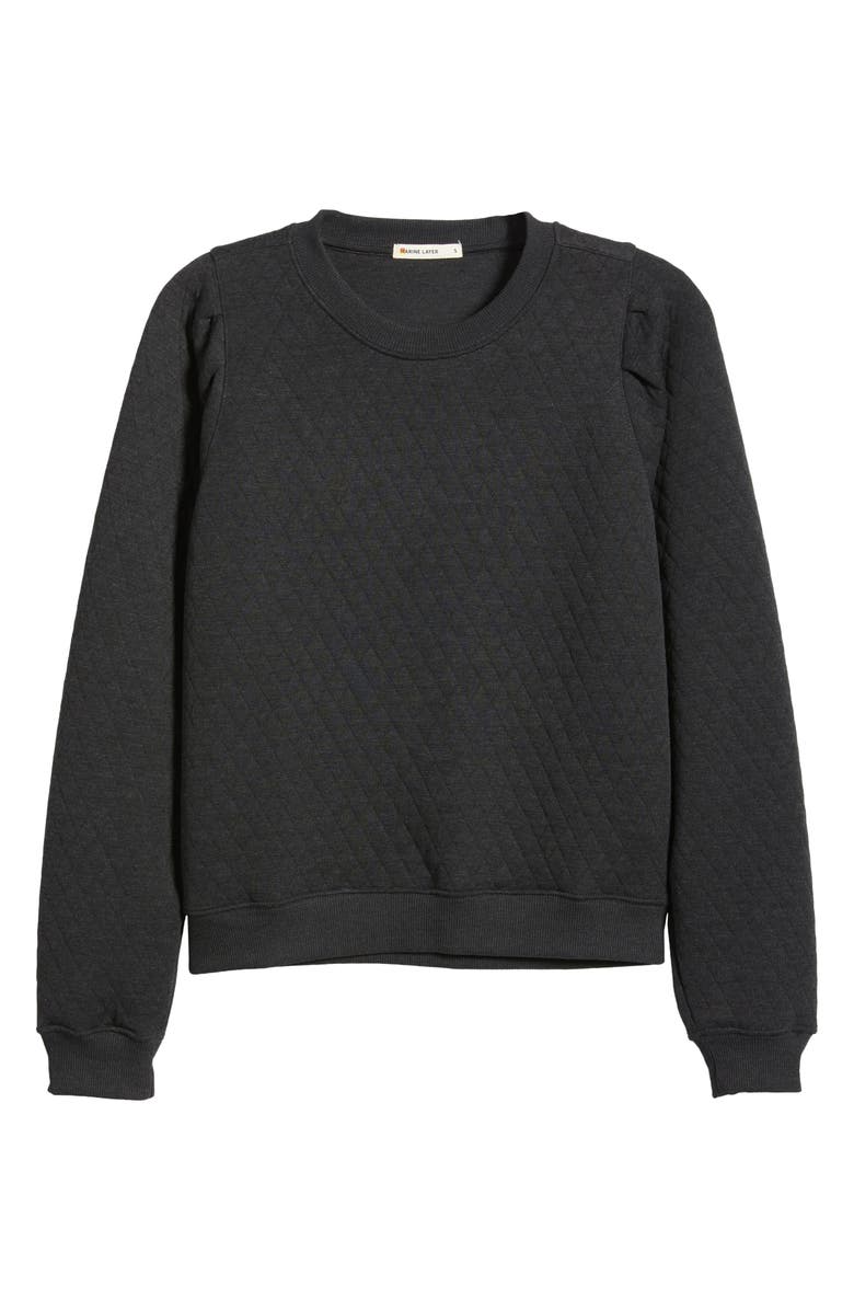 Marine Layer Corbet Quilted Sweatshirt, Alternate, color, Charcoal