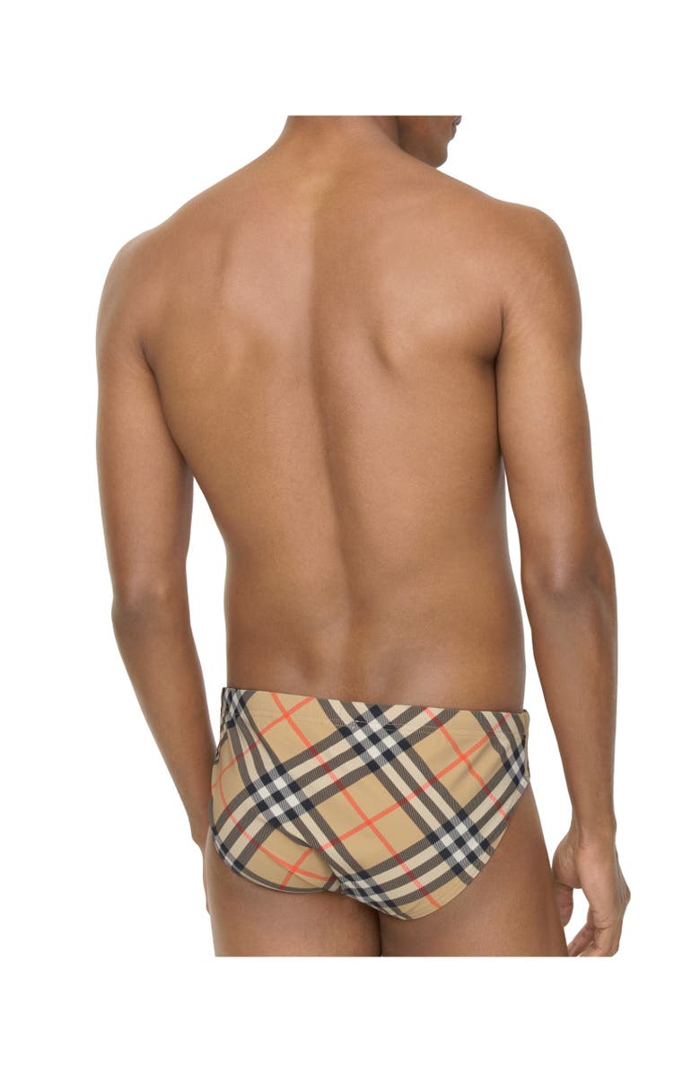 Burberry Check Swim Briefs, Alternate, color, Sand Beige