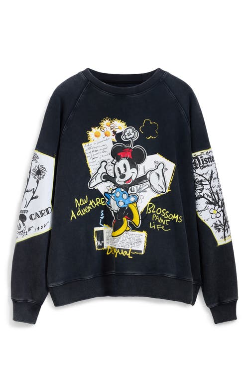 Desigual Minnie Mouse Graphic Sweatshirt In Black