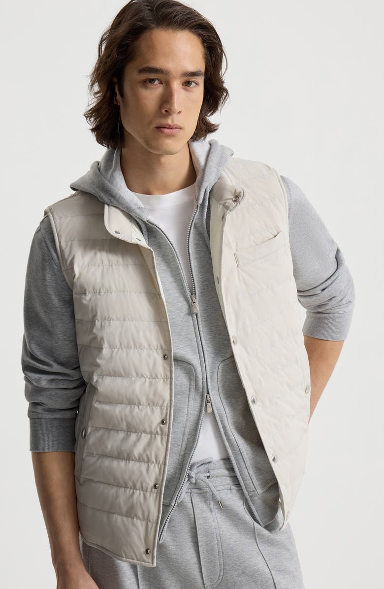 Brunello Cucinelli Taffeta down jacket, Alternate, color, Panama