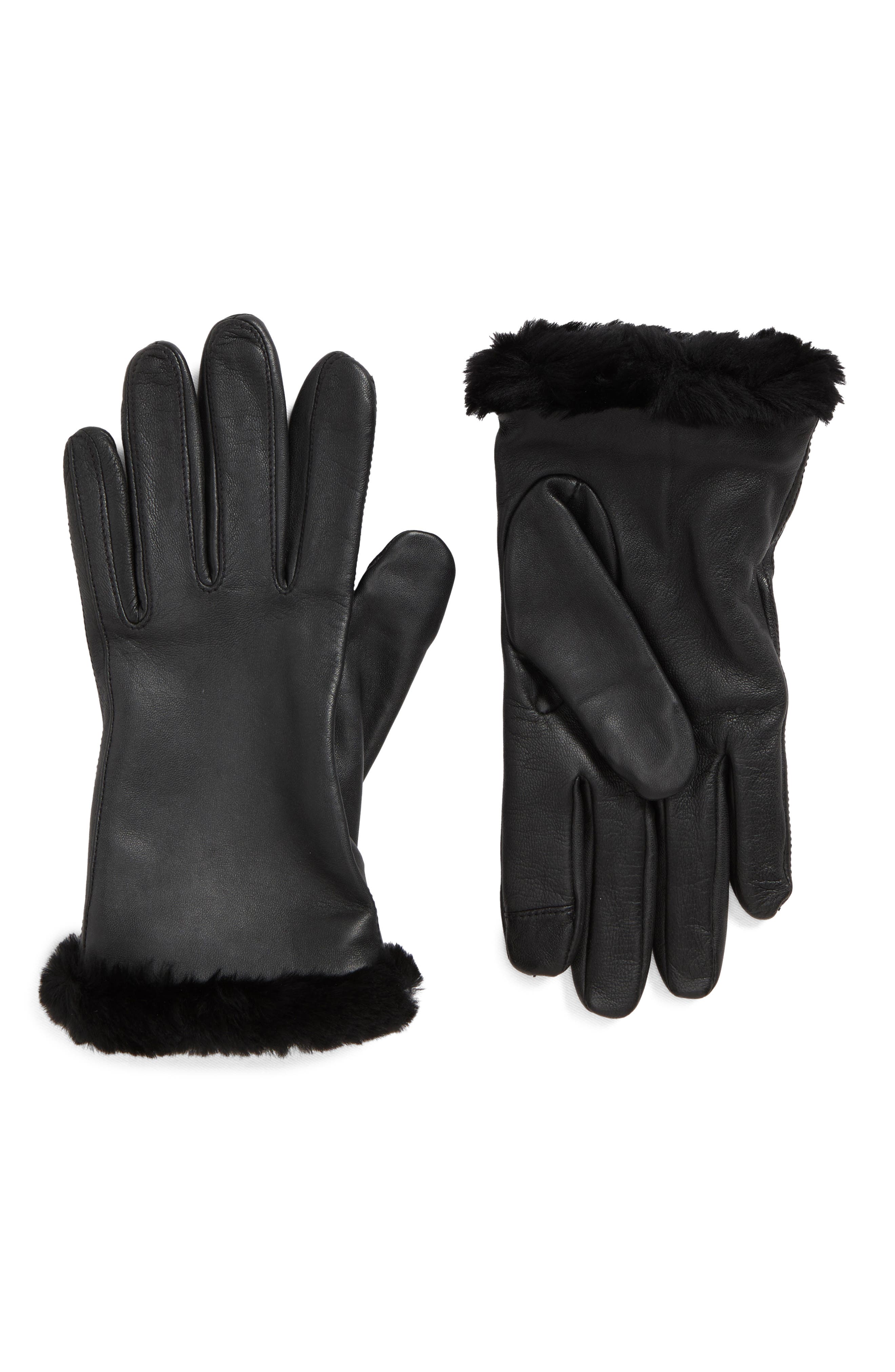 Sheepskin Cuff Leather Gloves