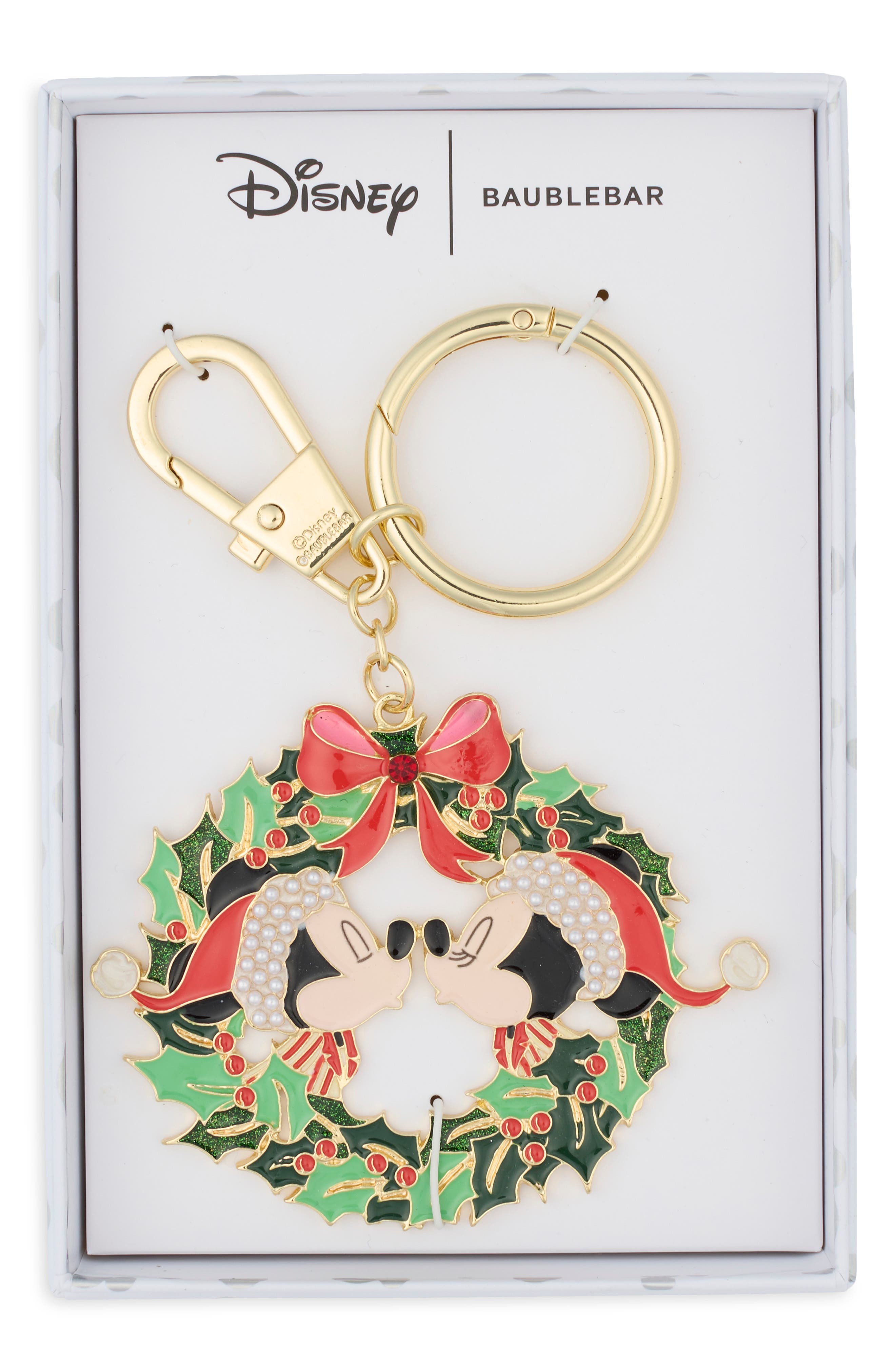 Disney Mickey & Minnie Holiday Wreath Bag Charm
