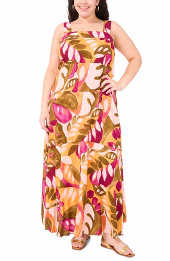 Vince Camuto Palm Print Maxi Sundress