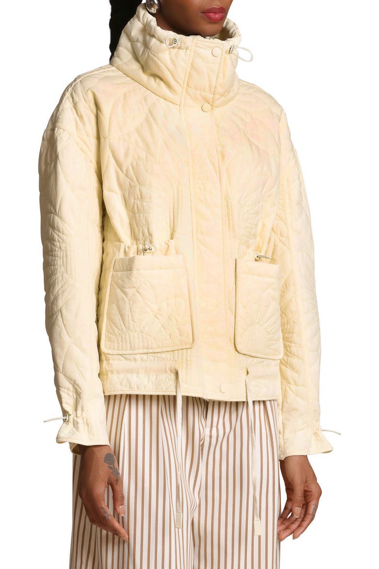 Floral Quilted Jacket, Alternate, color, BUTTER