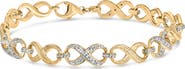 Haus of Brilliance Gold Vermeil 1/10 Cttw Diamond Infinity Link Bracelet