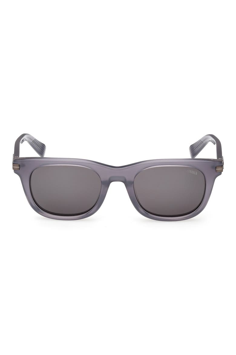 54mm Geometric Sunglasses, Main, color, GREY/ MATTE GREY METAL/ SMOKE