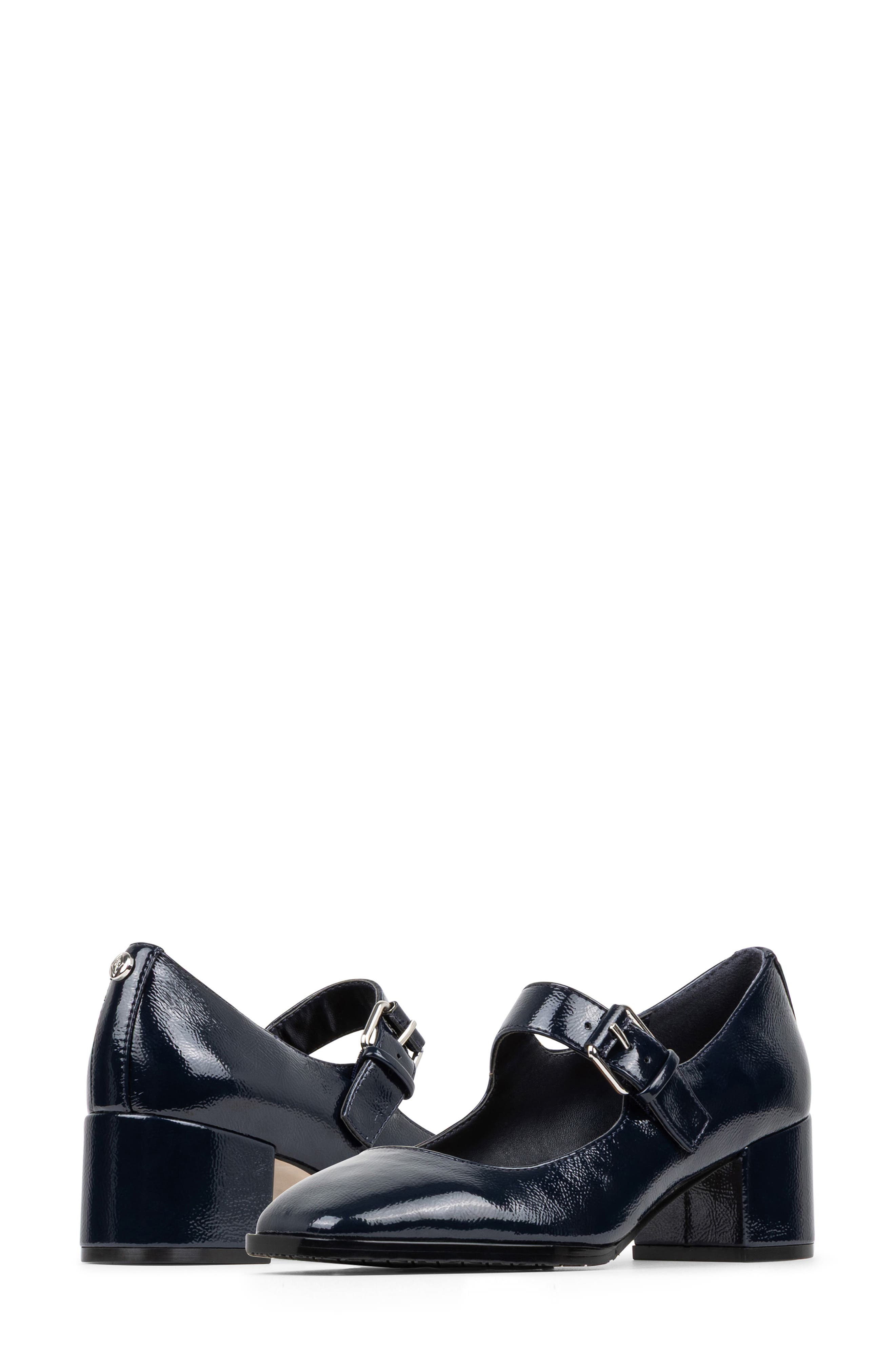Kiyomi Faux Leather Mary Jane Pump, Alternate, color, NAVY