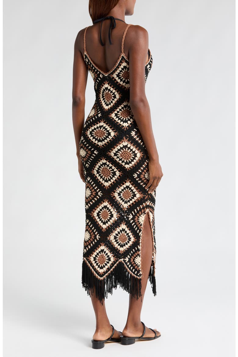 Crochet Maxi Cover-Up Dress, Alternate, color, BLACK MULTI