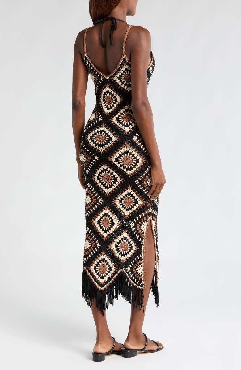 Elan Crochet Maxi Cover-Up Dress, Alternate, color, Black Multi