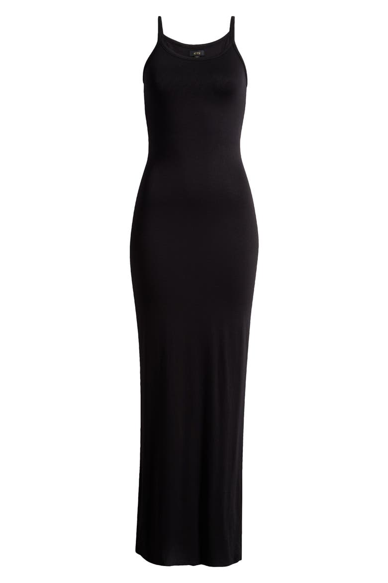 Ashlyn Knit Maxi Dress, Alternate, color, NOIR
