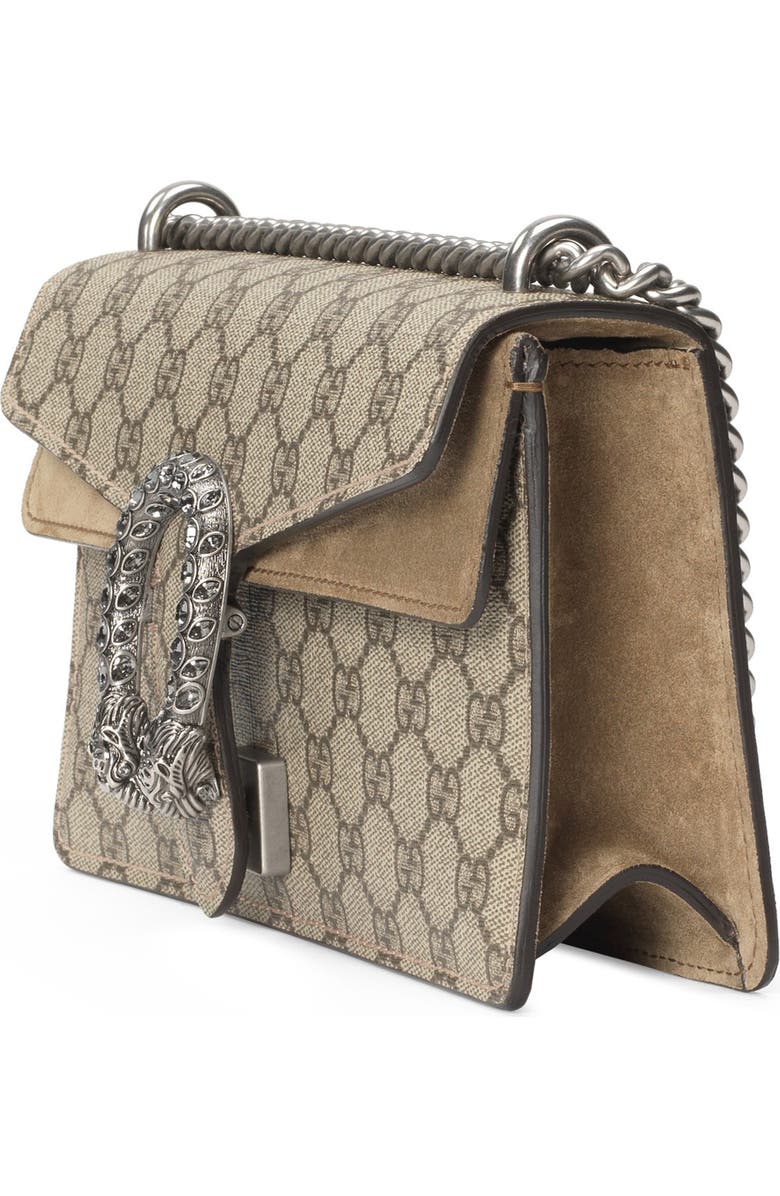 Gucci GG Supreme Canvas & Suede Shoulder Bag, Alternate, color,