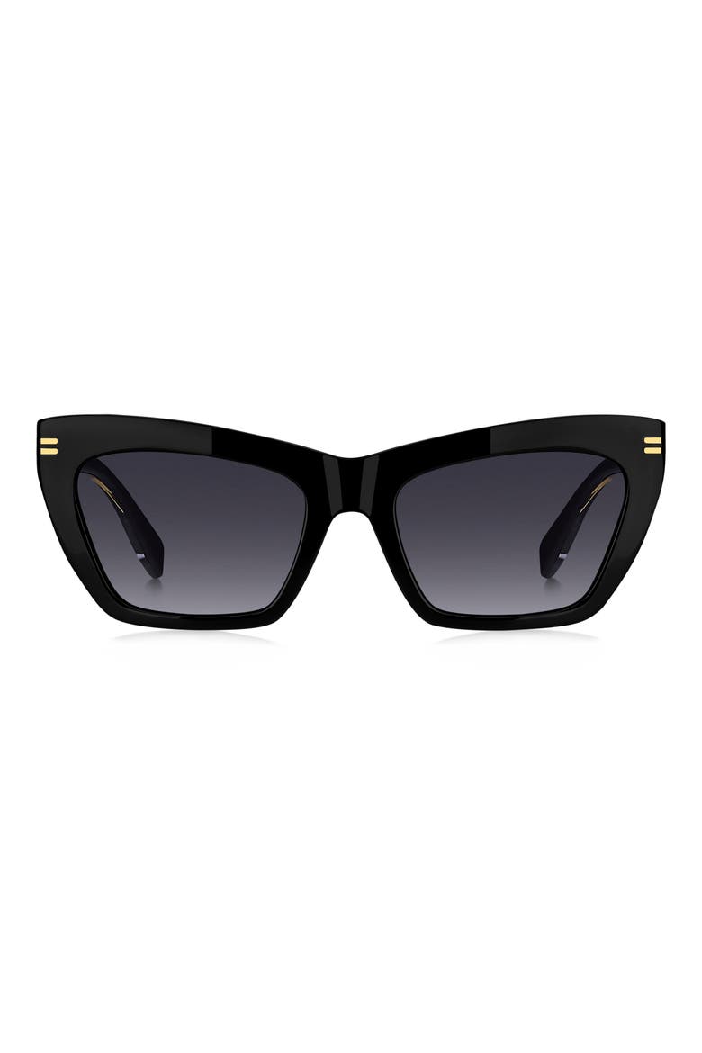 54mm Gradient Rectangular Sunglasses, Main, color, BLACK / DARK GREY