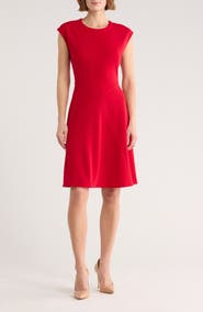 Calvin Klein Cap Sleeve A-Line Dress