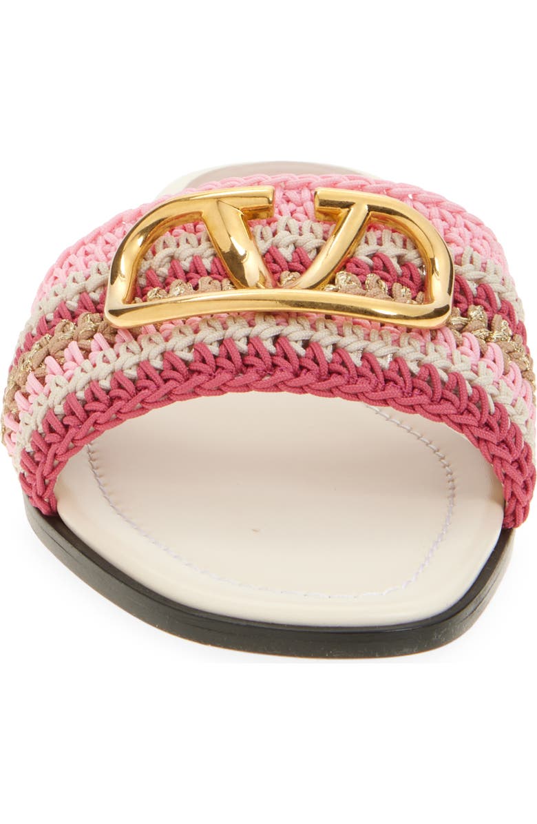 Valentino Garavani VLOGO Crochet Slide Sandal, Alternate, color,