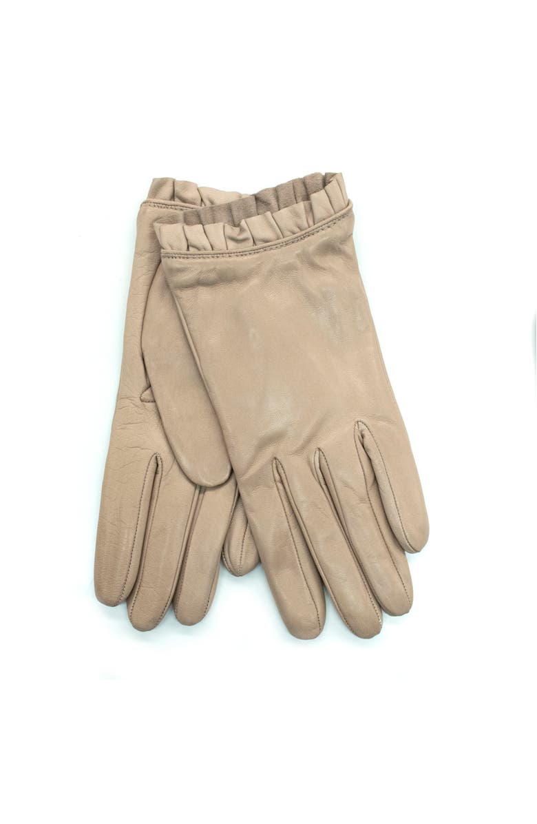 Portolano Leather gloves with ruffles, Main, color,