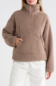 Z by Zella Faux Shearling Half Zip Pullover