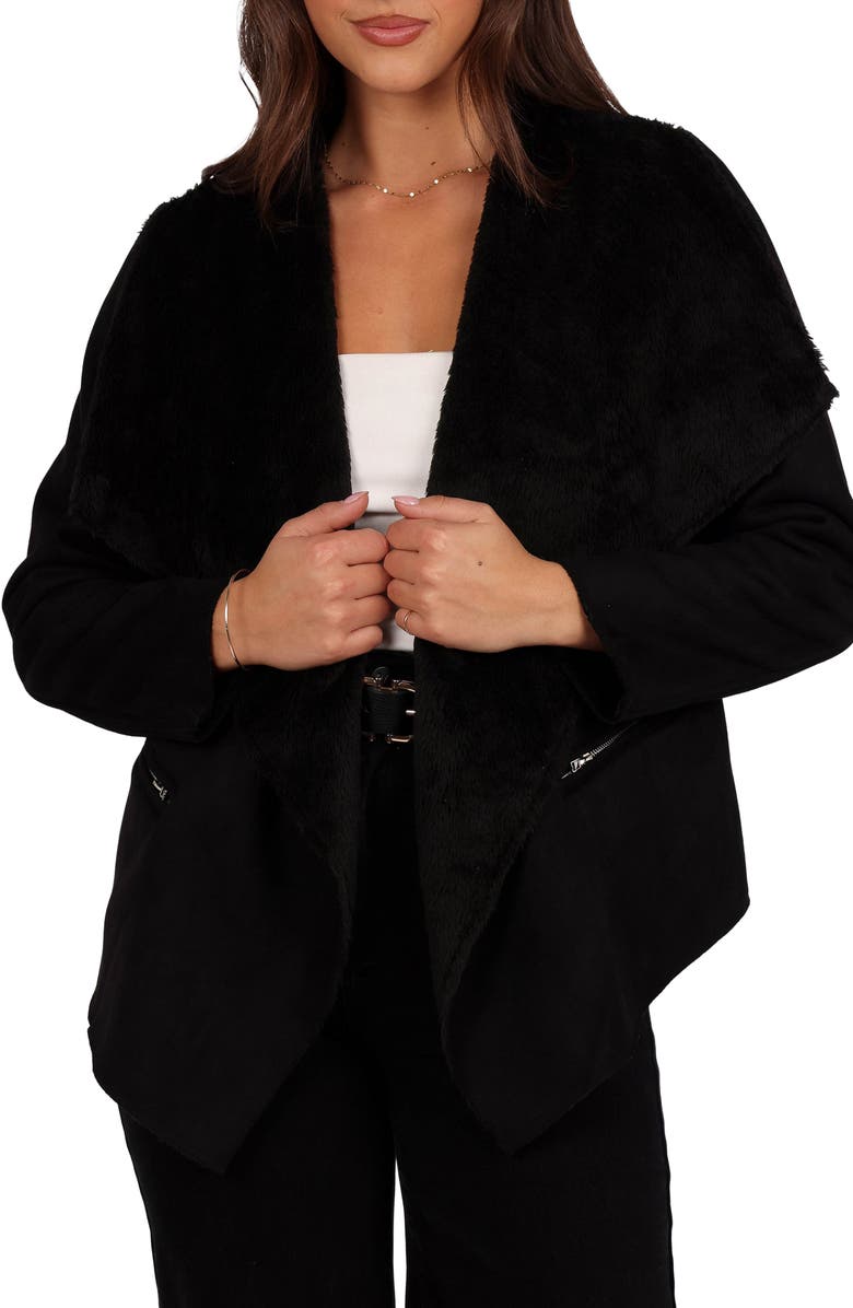 Petal & Pup Lopez Faux Shearling Jacket, Main, color, Black
