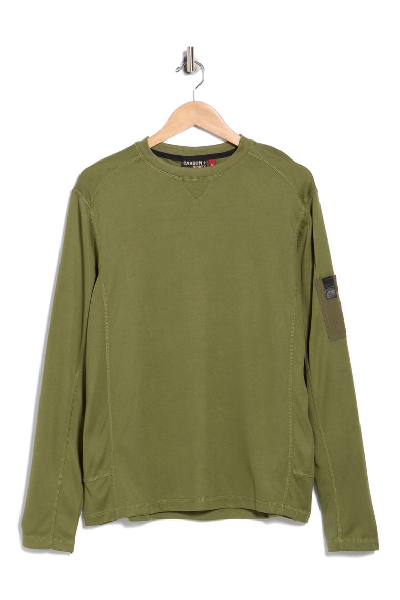 Jacquard Long Sleeve T-Shirt, Alternate, color, LIGHT OLIVE