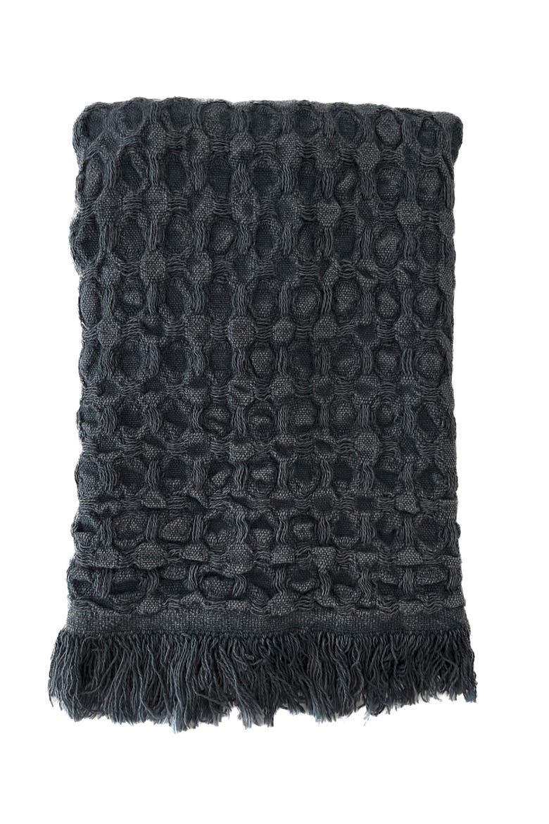 Turkish Cotton Waffle Hand Towel - Set of 2, Main, color, Black