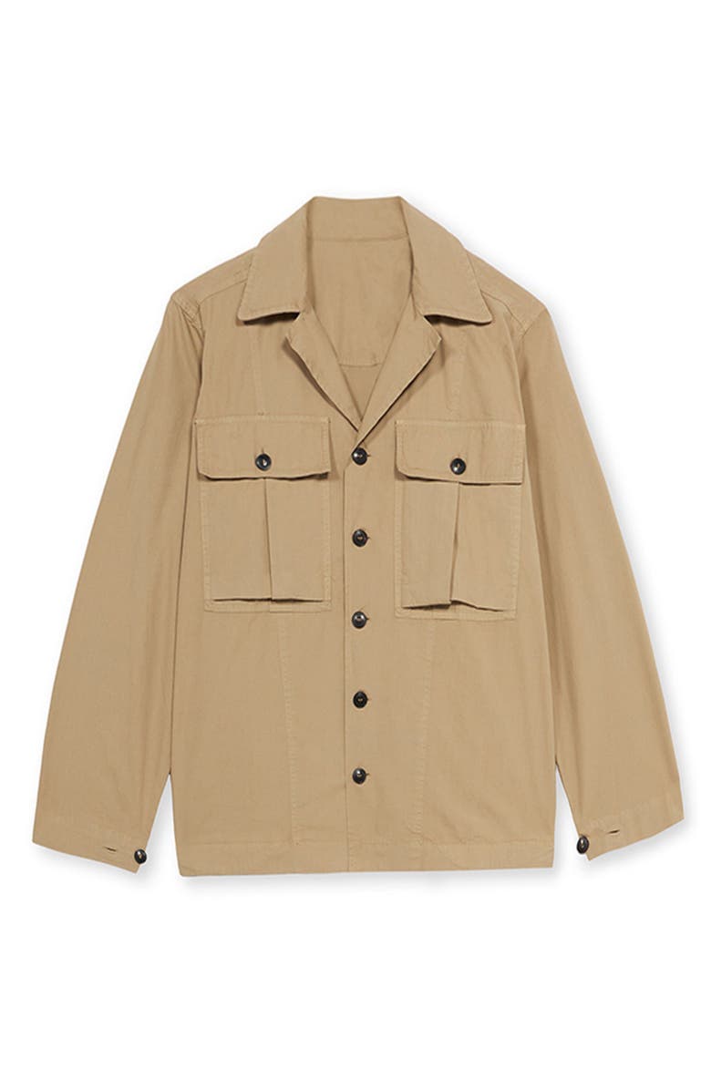 Fortela Solomont Twill Cotton Overshirt, Main, color, Camel