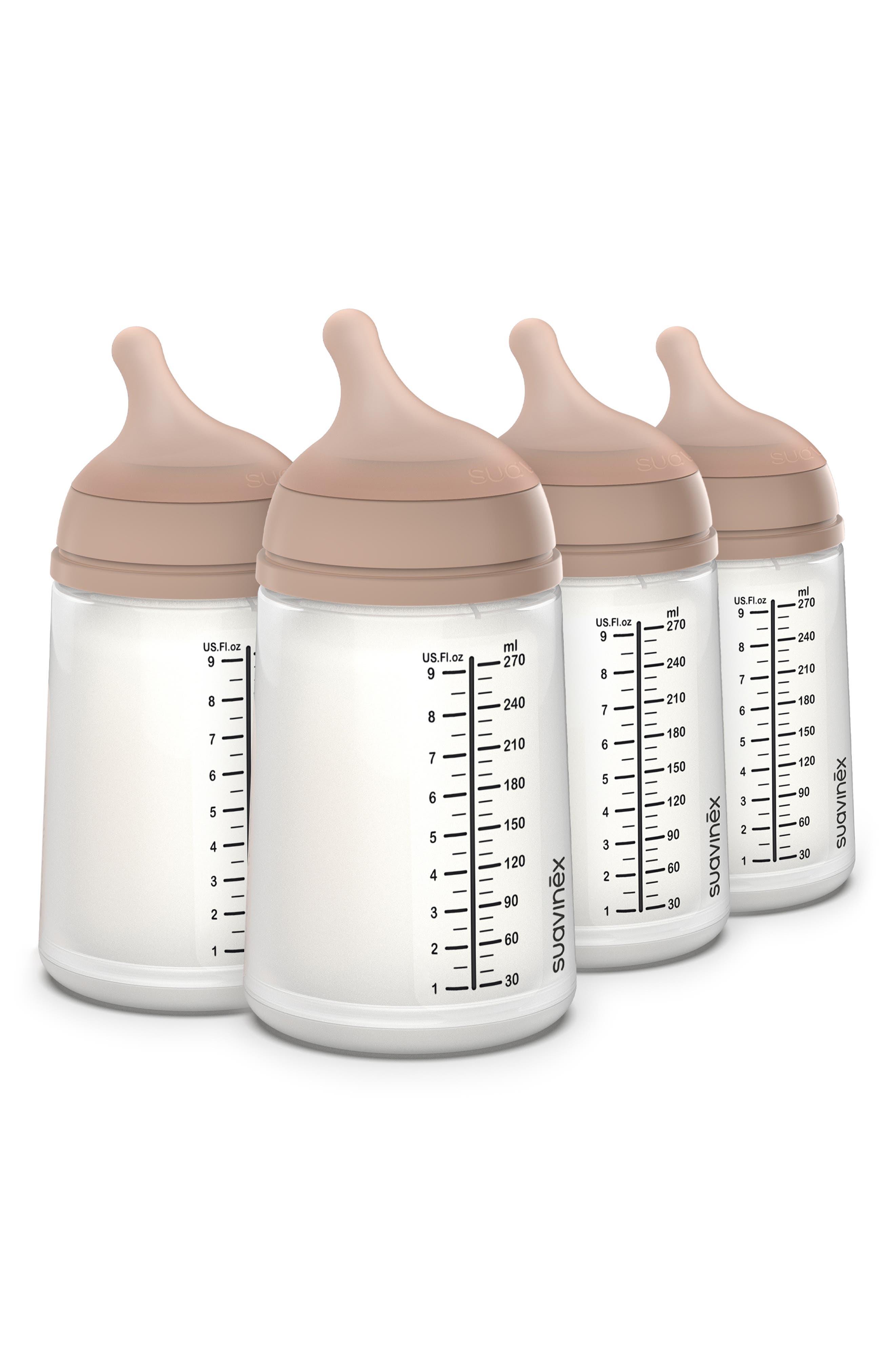 Suavinex 4-Pack Adaptable Flow Large Anti-Colic Bottles in Medium 