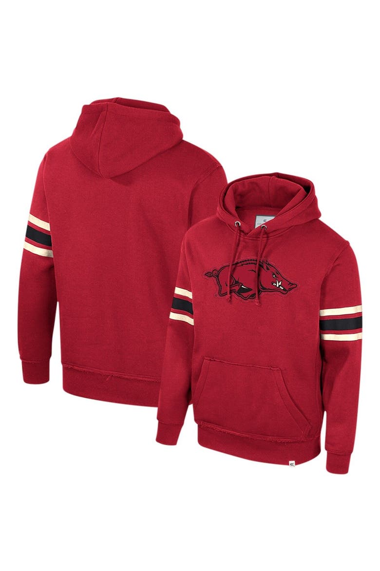 Men's Colosseum Cardinal Arkansas Razorbacks Saluting Pullover Hoodie, Main, color, Cardinal