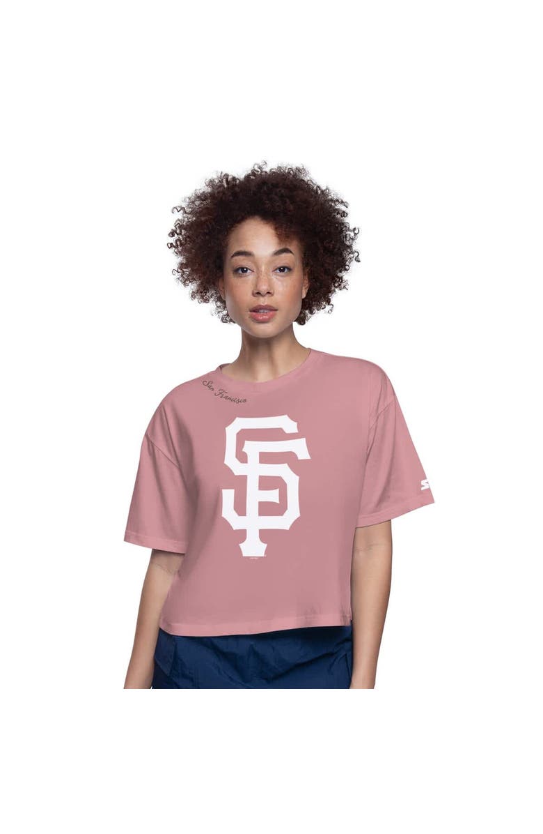 STARTER Women's Starter Pink San Francisco Giants Play the Ball Boxy Cropped T-Shirt, Main, color, Pink
