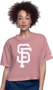 STARTER Women's Starter Pink San Francisco Giants Play the Ball Boxy Cropped T-Shirt