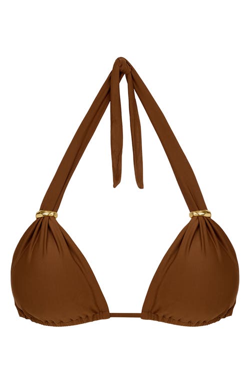 Vix Paula Hermanny Bia Tube Solid Halter Bikini Top In Brown