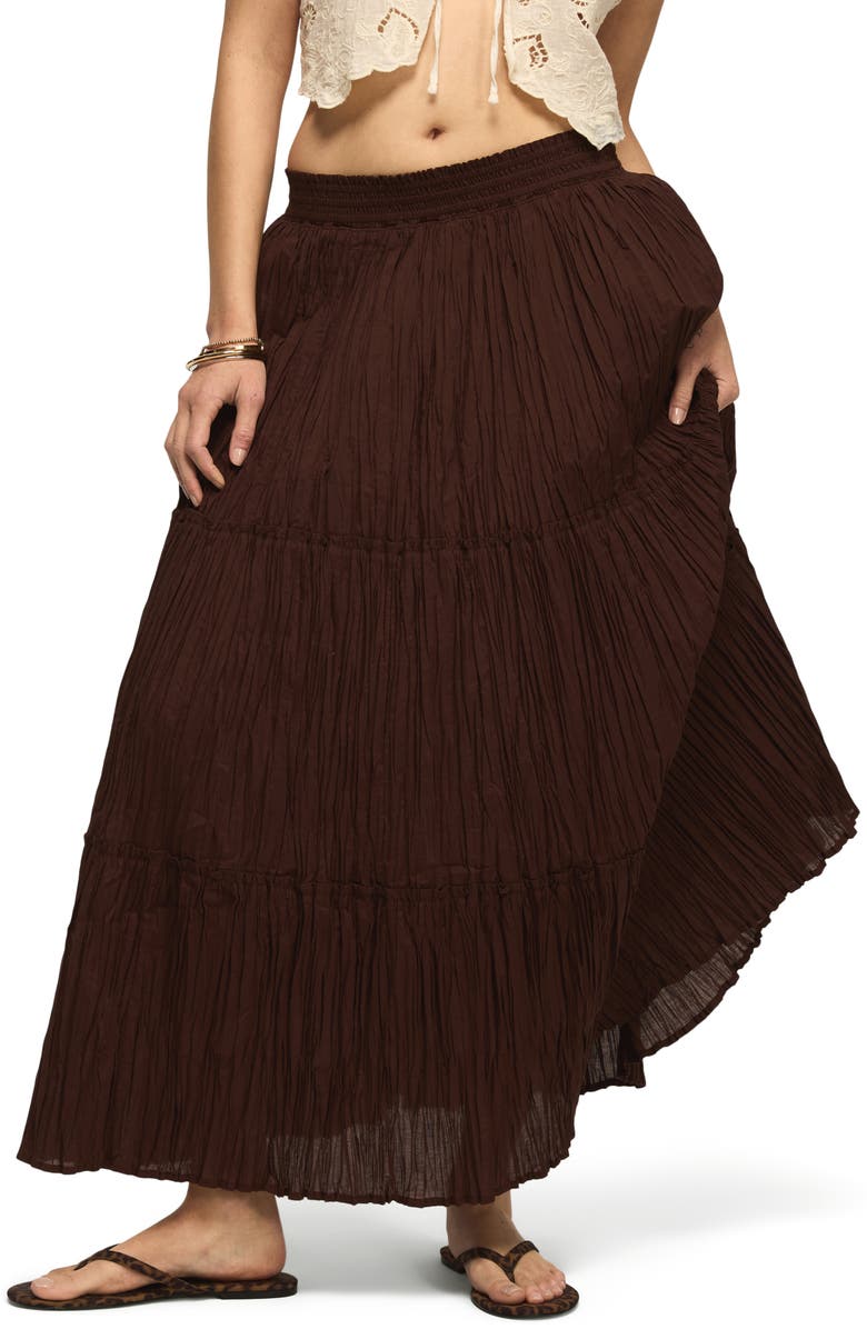 Lucky Brand Broomstick Maxi Skirt, Main, color, Chicory Coffee