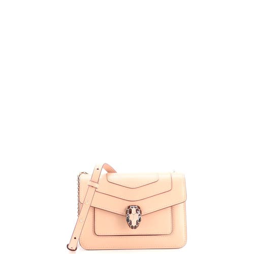 Pre-owned Bvlgari  Bvlgari Serpenti Forever Shoulder Bag Leather Mini In Neutral