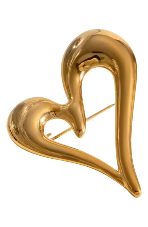 Macrae & Co . Open Heart Pin In Gold