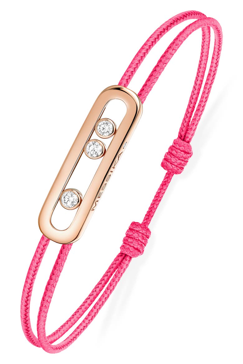 Care Diamond Cord Bracelet, Alternate, color, PINK GOLD