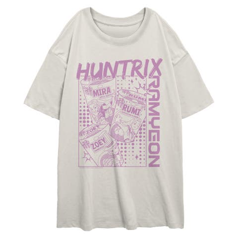 Junior's Zoey Mira And Rumi Superstars Ramyeon Short Sleeve Oversized T-shirt