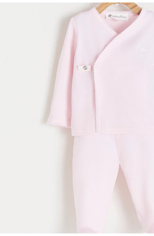 Shop Babycottons Logo Kimono & Pants Set In Pink