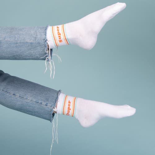 Totalee Gift Super/duper Socks Cotton White In Multi