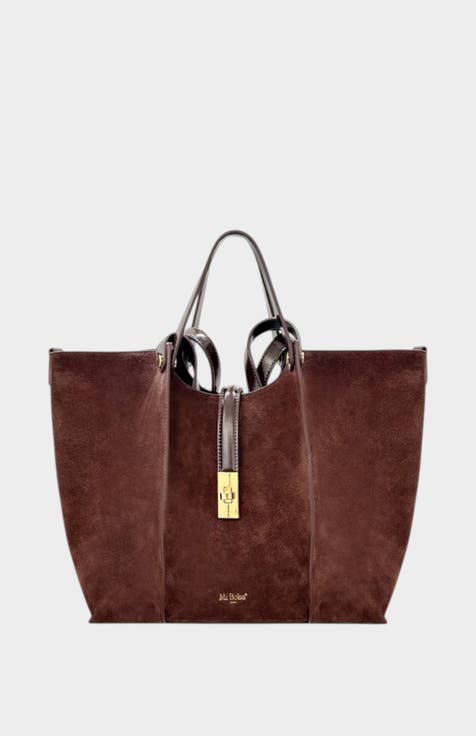 Wharf Genuine Suede Leather Tote