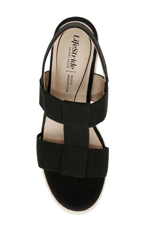 Lifestride Tallulah Espadrille Slingback Platform Wedge Sandal In Black