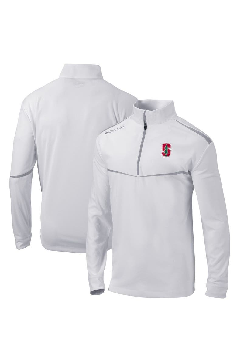Columbia Men's Columbia White Stanford Cardinal Scorecard Quarter-Zip Jacket, Main, color,