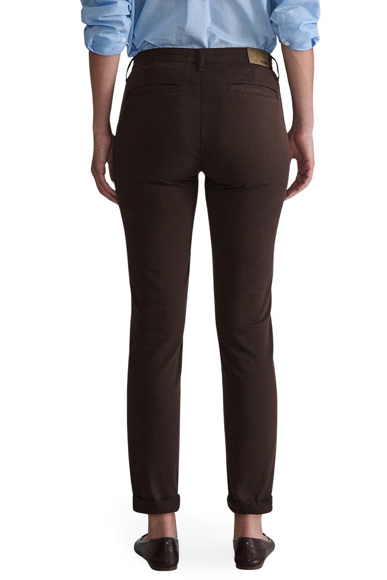 Kathleen Mid Rise Slim Stretch Twill Chino Pants, Alternate, color, CHESTNUT TWILL