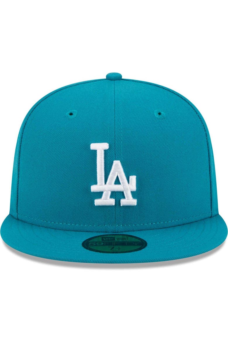 Men's New Era Turquoise Los Angeles Dodgers 59FIFTY Fitted Hat, Alternate, color, Turquoise