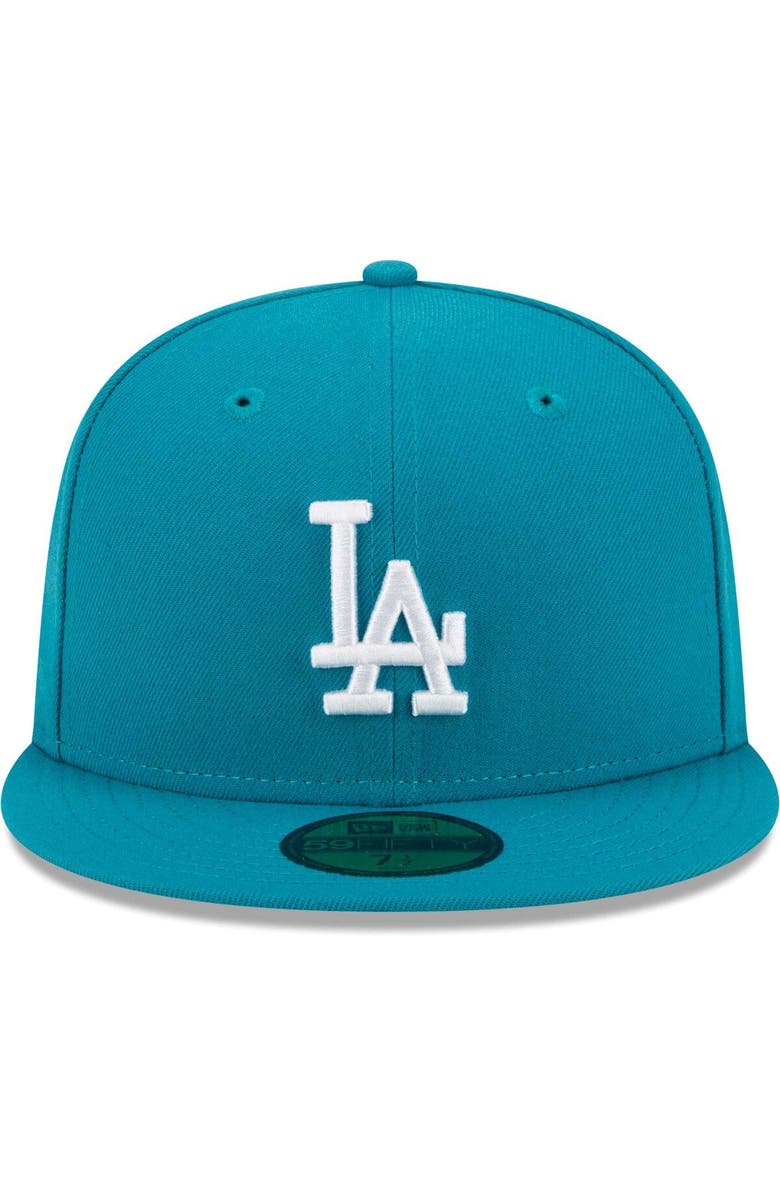New Era Men's New Era Turquoise Los Angeles Dodgers 59FIFTY Fitted Hat, Alternate, color,