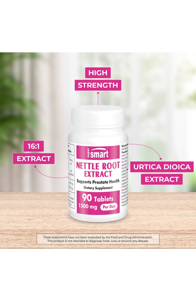 SuperSmart Nettle Root Extract 1500mg, Alternate, color, NO COLOR